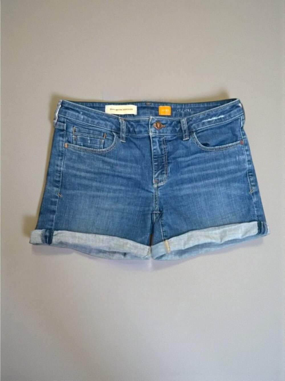 Pilcro and The Letterpress SJEJ Mid Rise Stretch Denim Cuffed Jeans Shorts 27